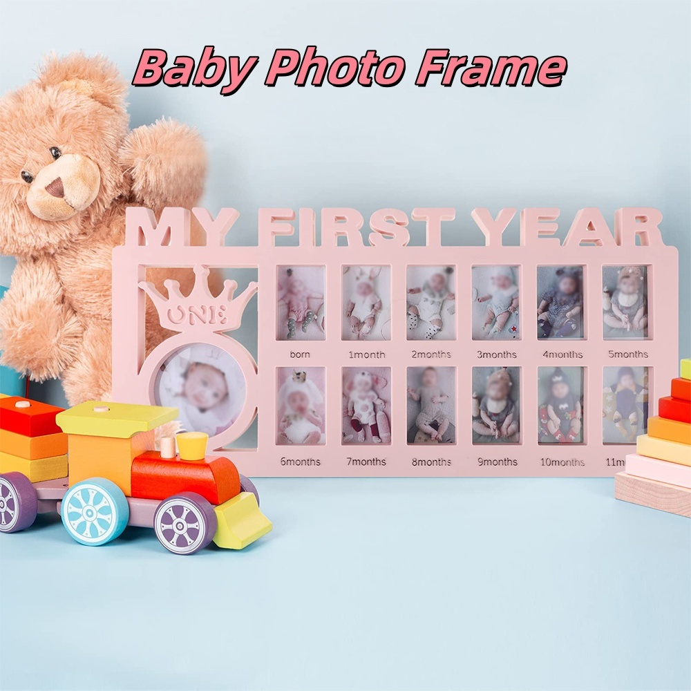 My First Year Baby Keepsake Frame 0-12 Months Birthday Pictures Photo ...