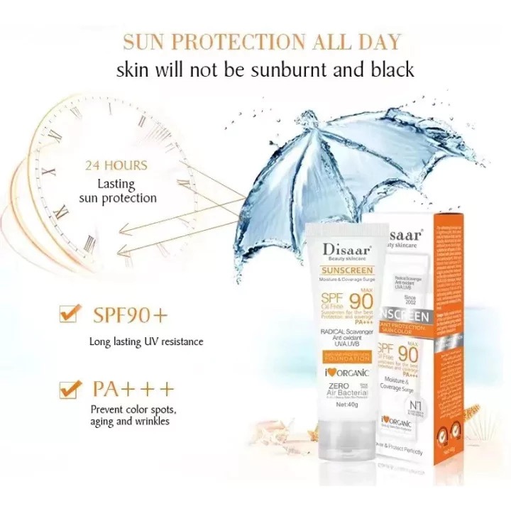 Original Disaar sunscreen SPF90 Waterproof whitening Refreshing Non ...
