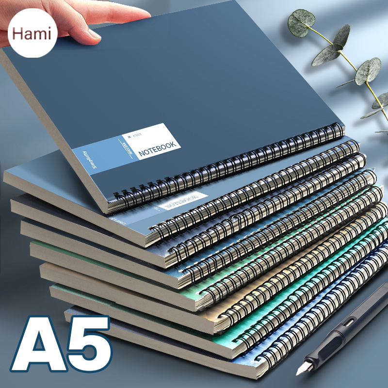 5Pc A5 Spiral Notebook Set Morandi Solid Colors Spring Notebook ...