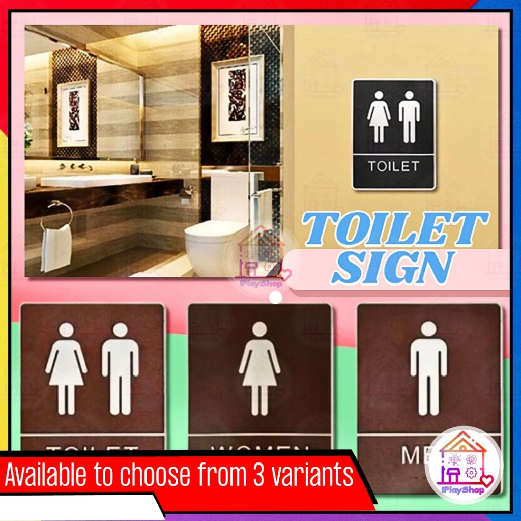 20CM Sided Tape Restroom Gender Sign Plate Men Women Unisex Bathroom ...