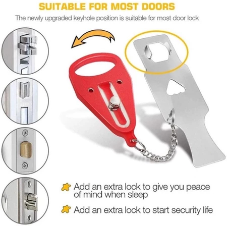 Portable Travel Door Lock Anti-Theft Lock Home Security Device for ...
