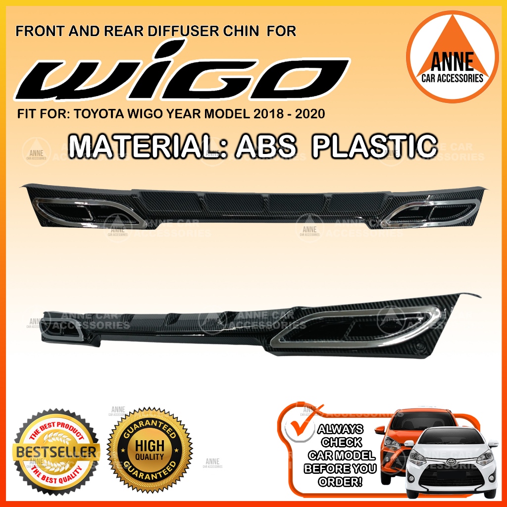 Front and Rear Lip Chin Diffuser Toyota Wigo 2018 2019 2020 Car ...