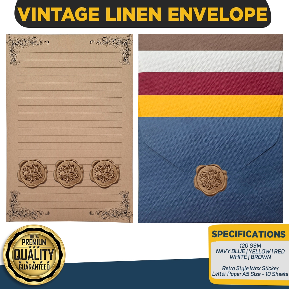 120gsm Stationery Classic Vintage Retro Linen pattern Envelopes ...