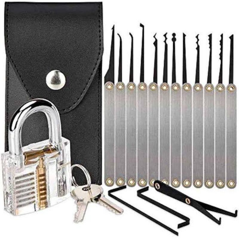 Lock Pick Emergency Lock Opener with Transparent Practice Padlock Set ...