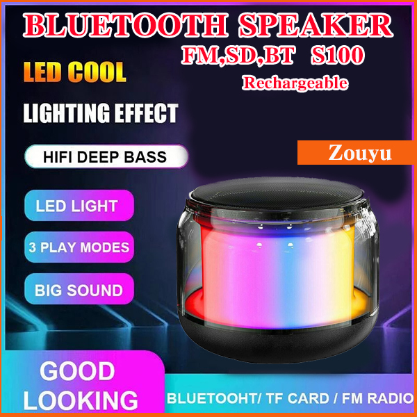 zouyu# S100 Portable Mini LED Bluetooth Speaker Powerful Sound Dancing ...