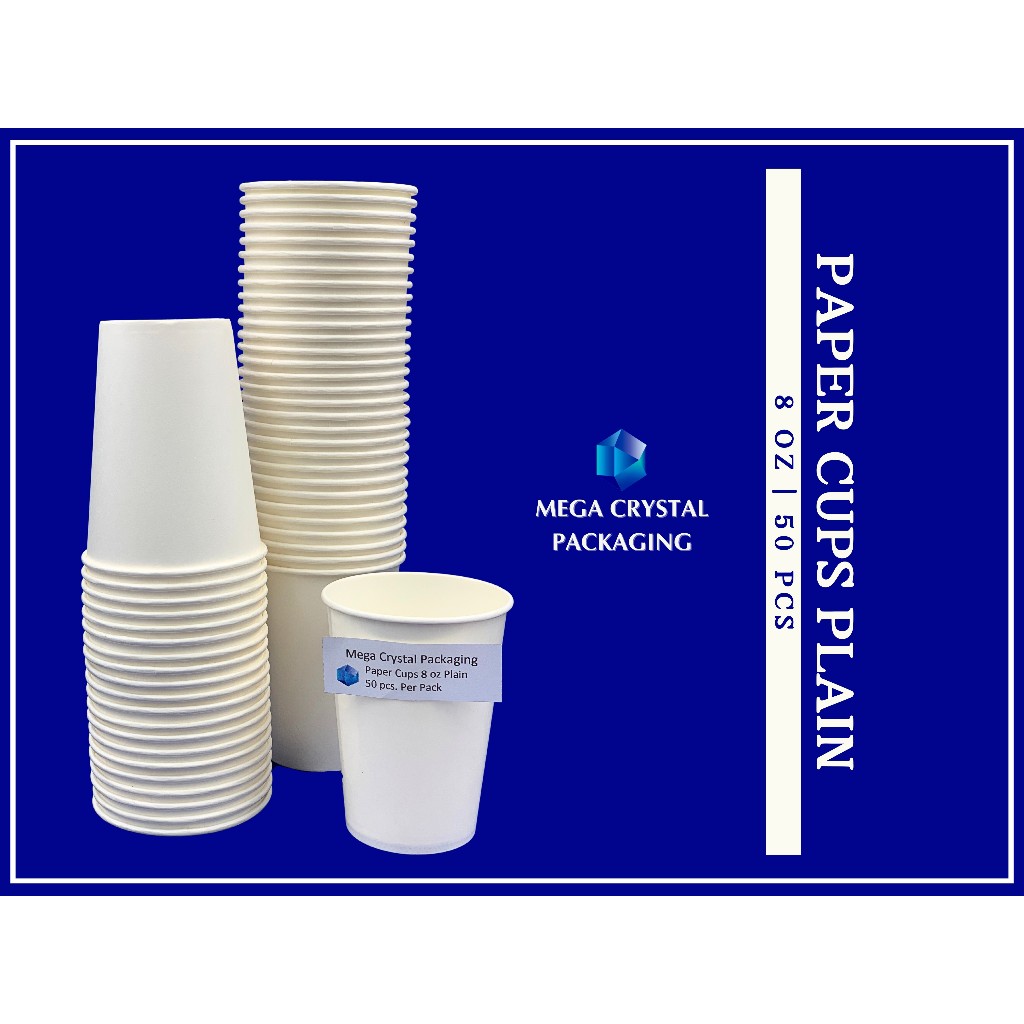 [ 50 PCS ] PAPER CUP / PAPER CUPS PLAIN 3oz /4oz / 5oz / 6.5oz / 8oz ...