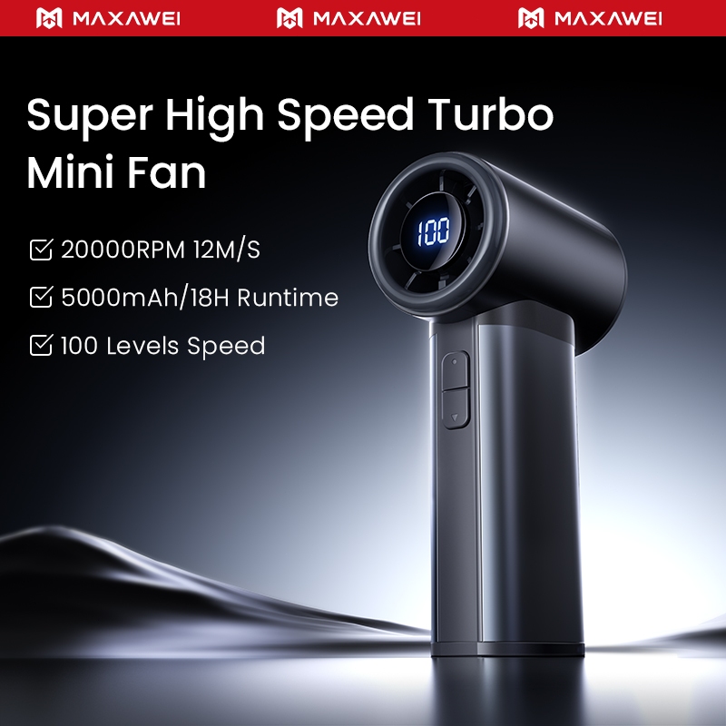 MAXAWEI MX5 Mini Fan 20000RPM High Speed Turbo Fan Rechargable Handheld ...