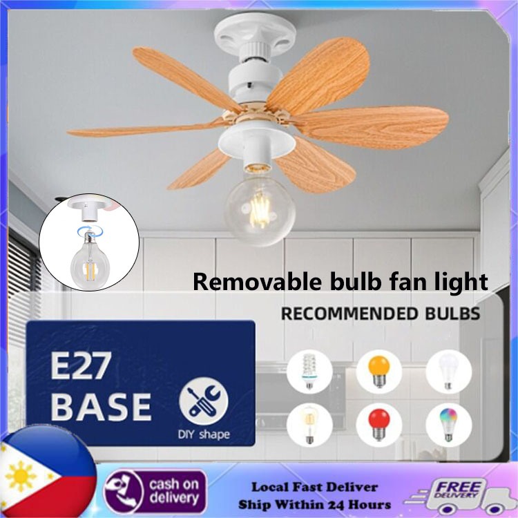 Ceiling Fan Light Wood Grain Multi-Blade Fan With Remote Control 2-in-1 ...