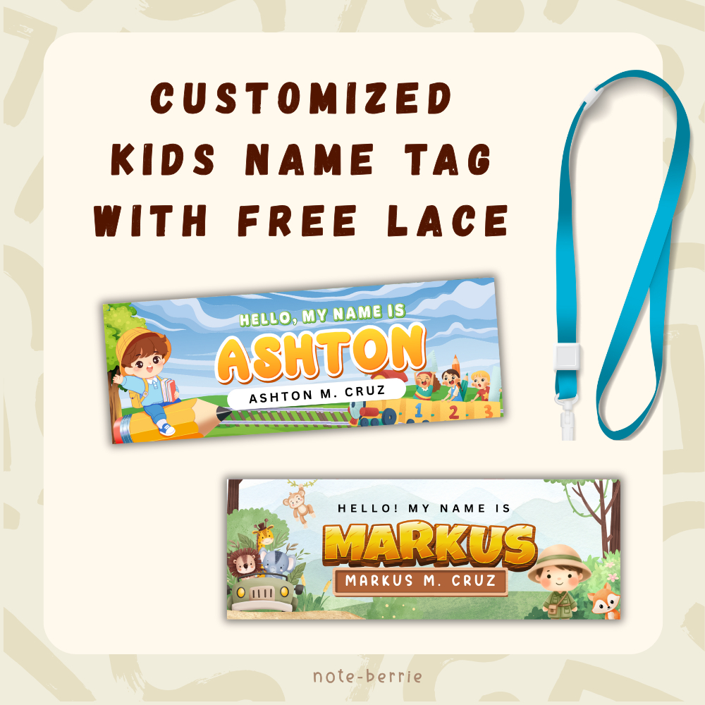Customized Personalized Laminated Cute Name Tag with ID Lace | Shopee ...