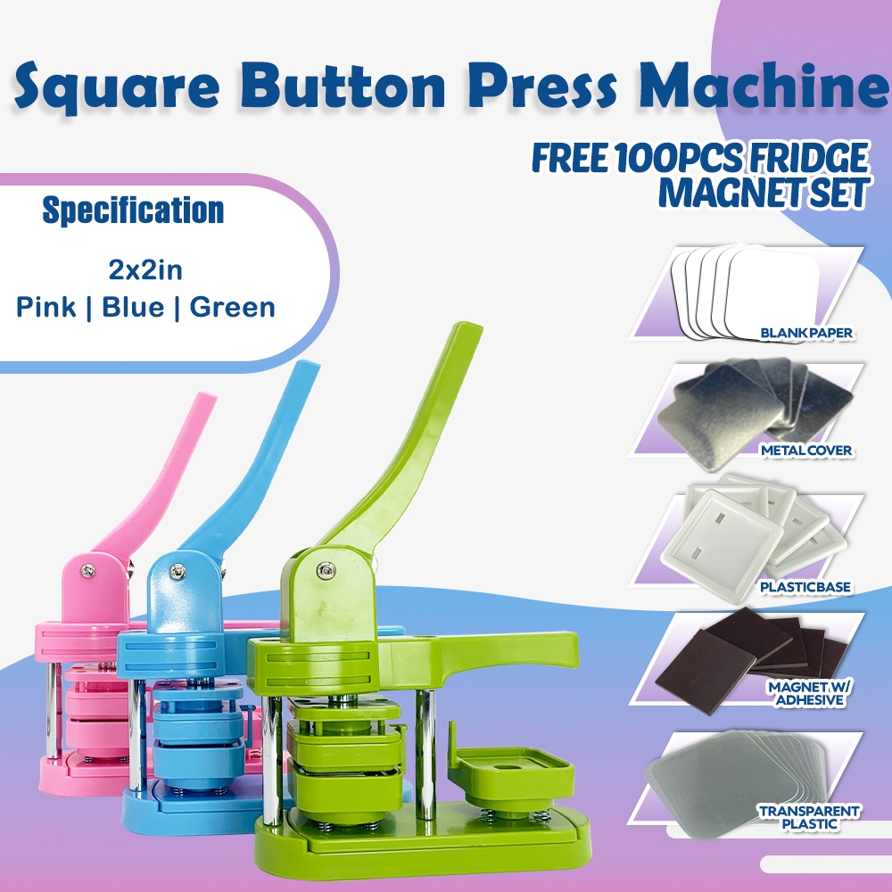 Bundle Set 50mm Square Badge Machine Set Pin Button Maker Press Machine ...