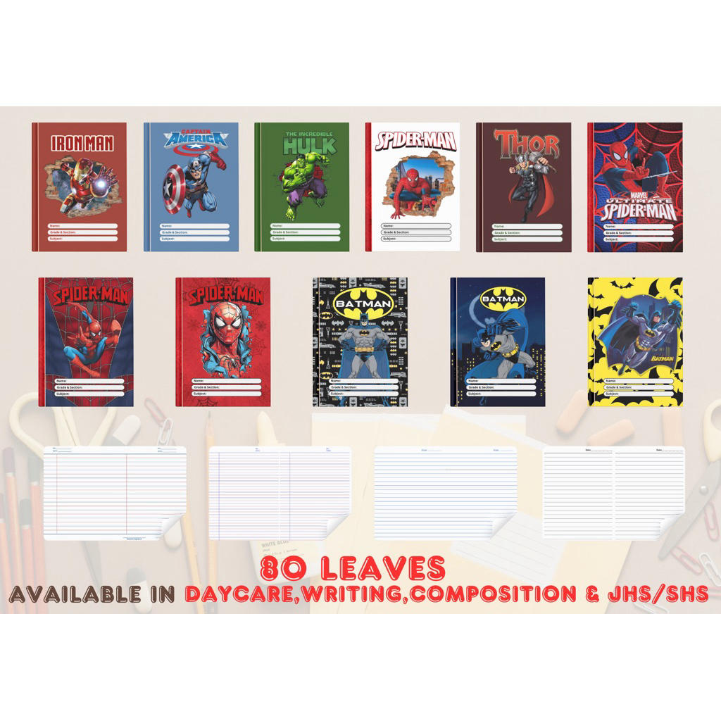 Superhero Customized Notebook - 80 Leaves Staple | Shopee Philippines
