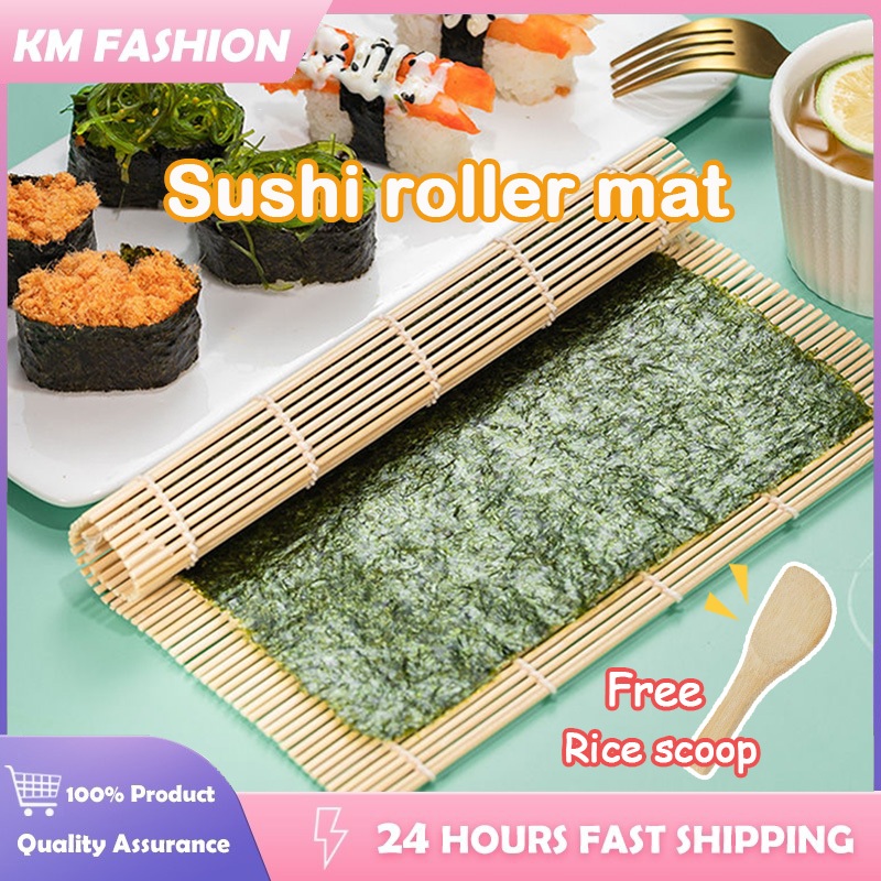 KM Bamboo Sushi Mat Maker Kit Rice Roll Non-Stick Sushi Mat Sushi ...