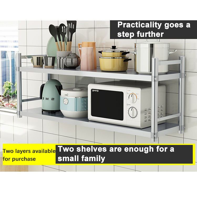 3 Layer Stainless steel storage rack for microwave oven wall mount ...
