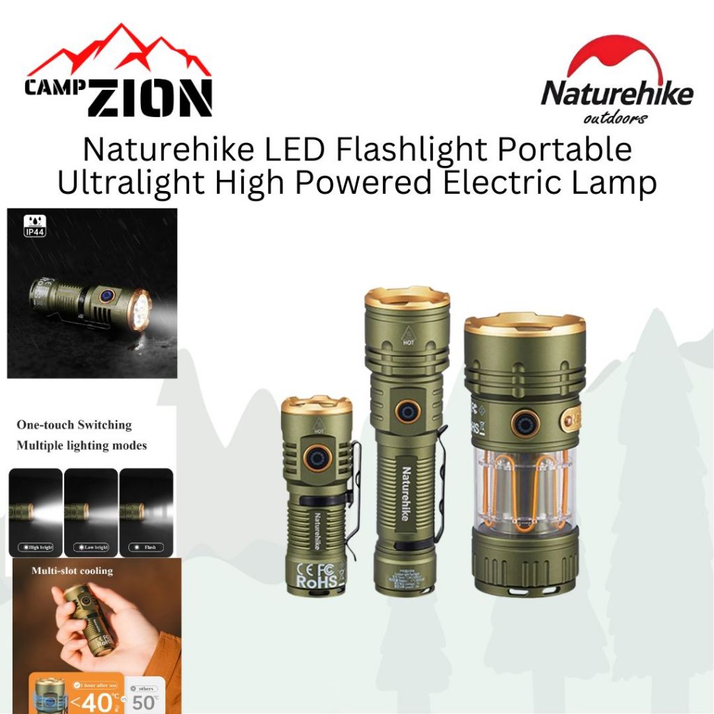 Naturehike LED Flashlight Portable Ultralight High Powered Electric ...