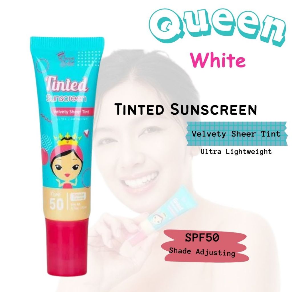 Queen White Tinted Sunscreen 20ml (Velvety Sheer Tinted) Ultra ...