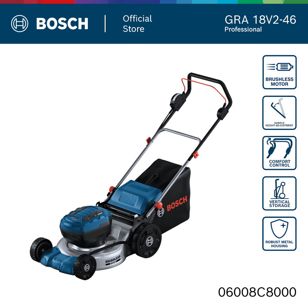 Bosch Power Tools GRA 18V2-46 Professional Cordless Lawnmower | Shopee ...