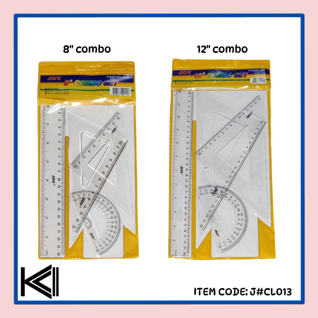 Joy 4-in-1 Ruler Combo in 8 inches and 12 inches | Shopee Philippines