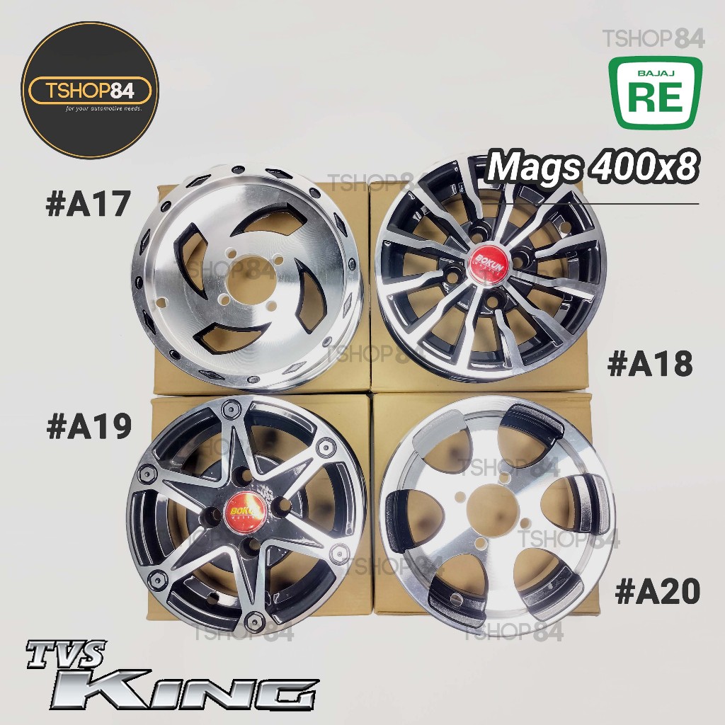 Bajaj RE TVS King Mags Wheel Rim 400x8 [PER PIECE] | Shopee Philippines