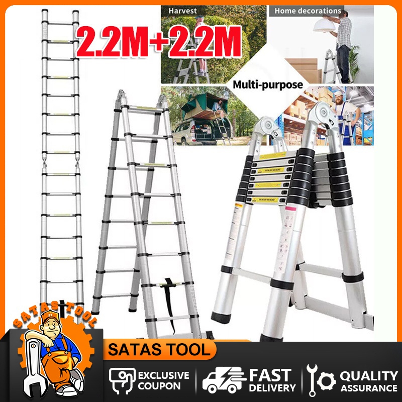 Aluminum Telescopic Ladder Double Sided 4.4 M / (15steps) A-Type ...