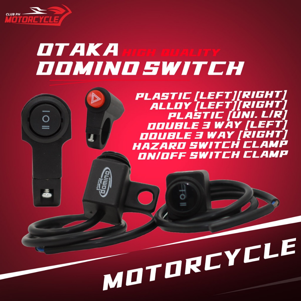 Motorcycle Domino Switch Double 3 Way Hazard Switch On/Off Switch Clamp ...