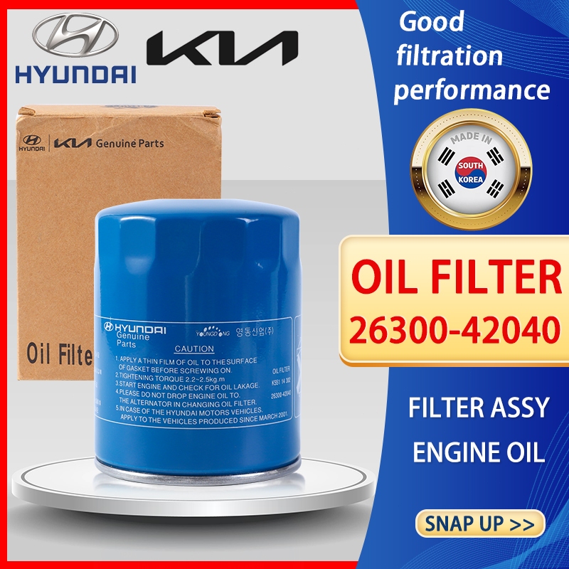 HYUNDAI OIL FILTER KIA OIL FILTER (26300-42040) For Eon, Accent, Atos ...