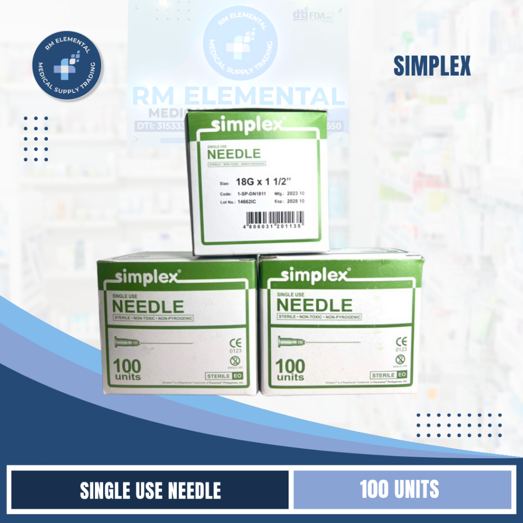 SIMPLEX NEEDLE (Sterile -Single Use) (G18, G19, G20, G23, G25, G27, G30 ...