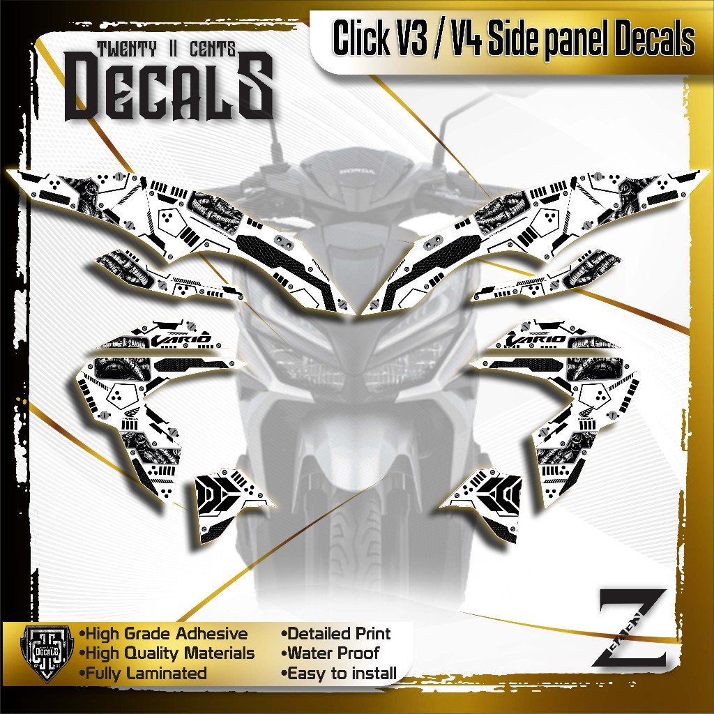 Honda Click V3 / V4 Decals Sticker robot ( stock size panel ) | Shopee ...