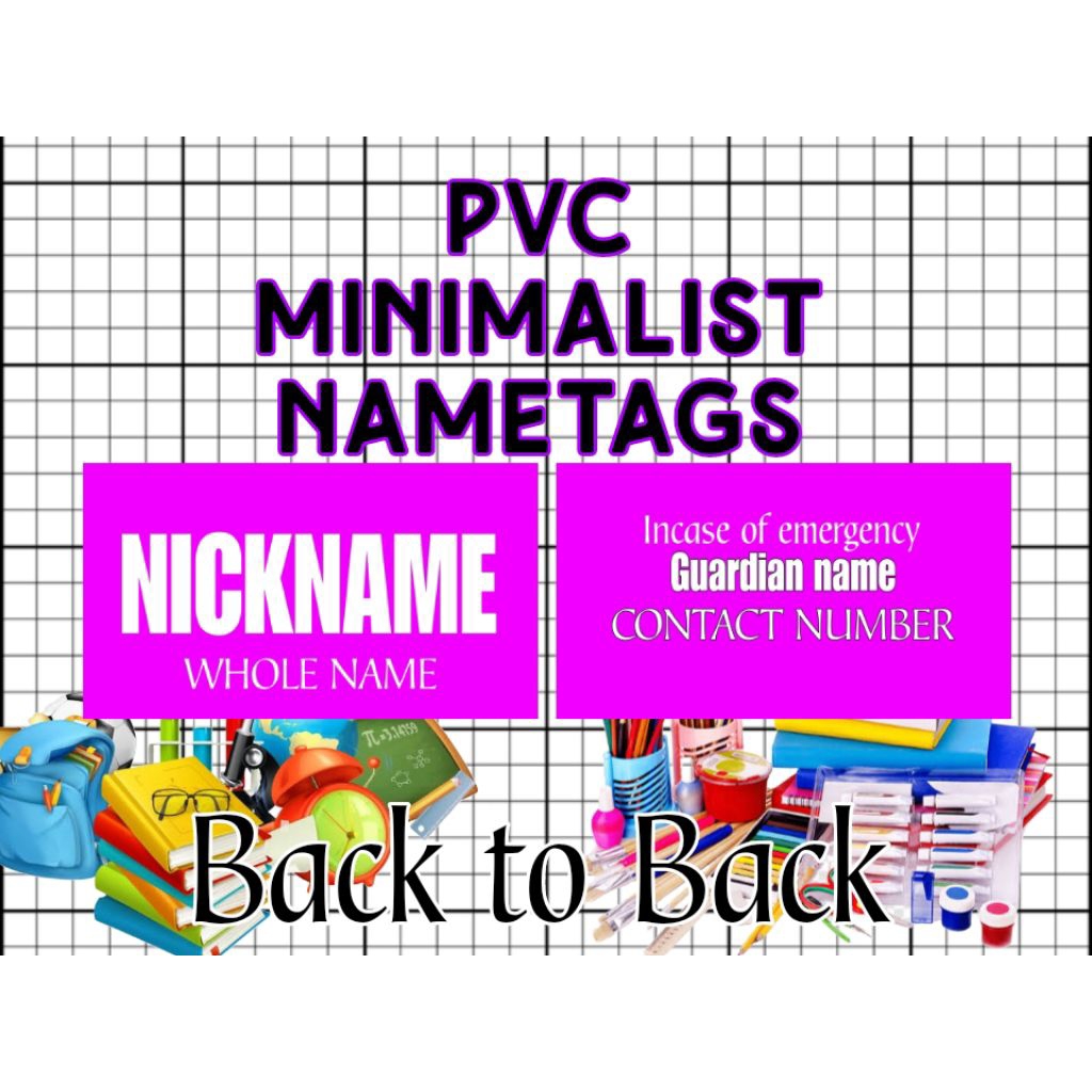 NAME TAG PVC TYPE (minimalist or plain) | Shopee Philippines