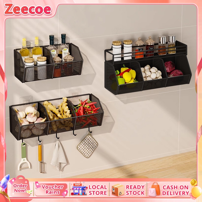 Wall Mounted Storage Rack Upgraded Kitchen Rack Condiments Hanging ...