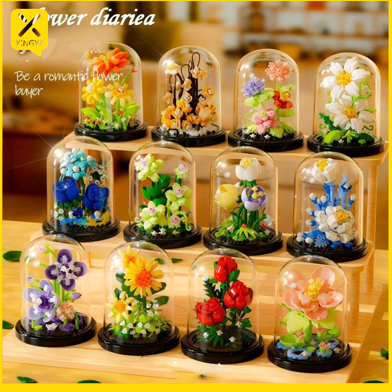 Flowers Set Building Blocks String DIY Toys Gift for Girlfriend Toys ...