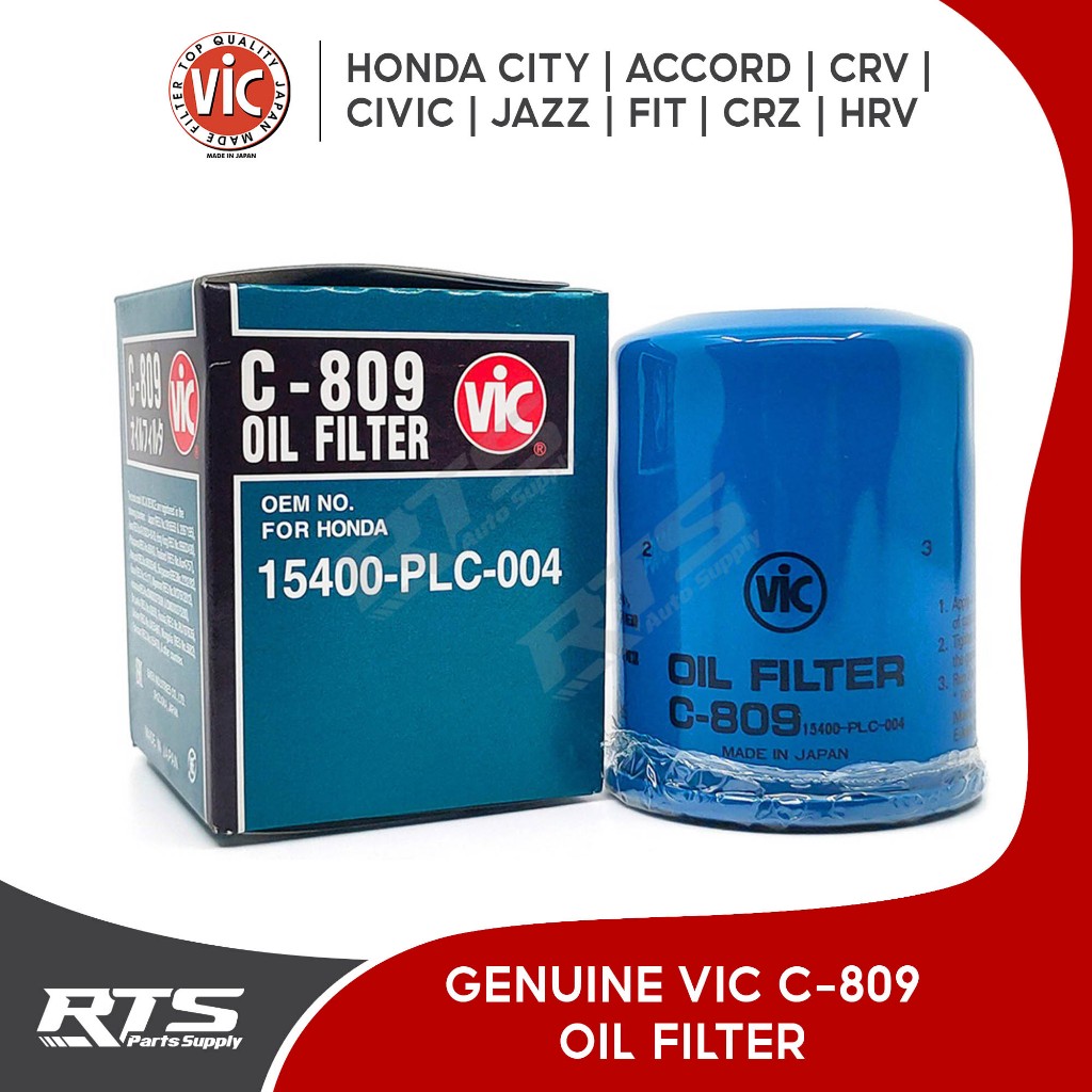 VIC Oil Filter C-809 for Honda City Jazz Civic Accord Fit Mobilio Brio ...