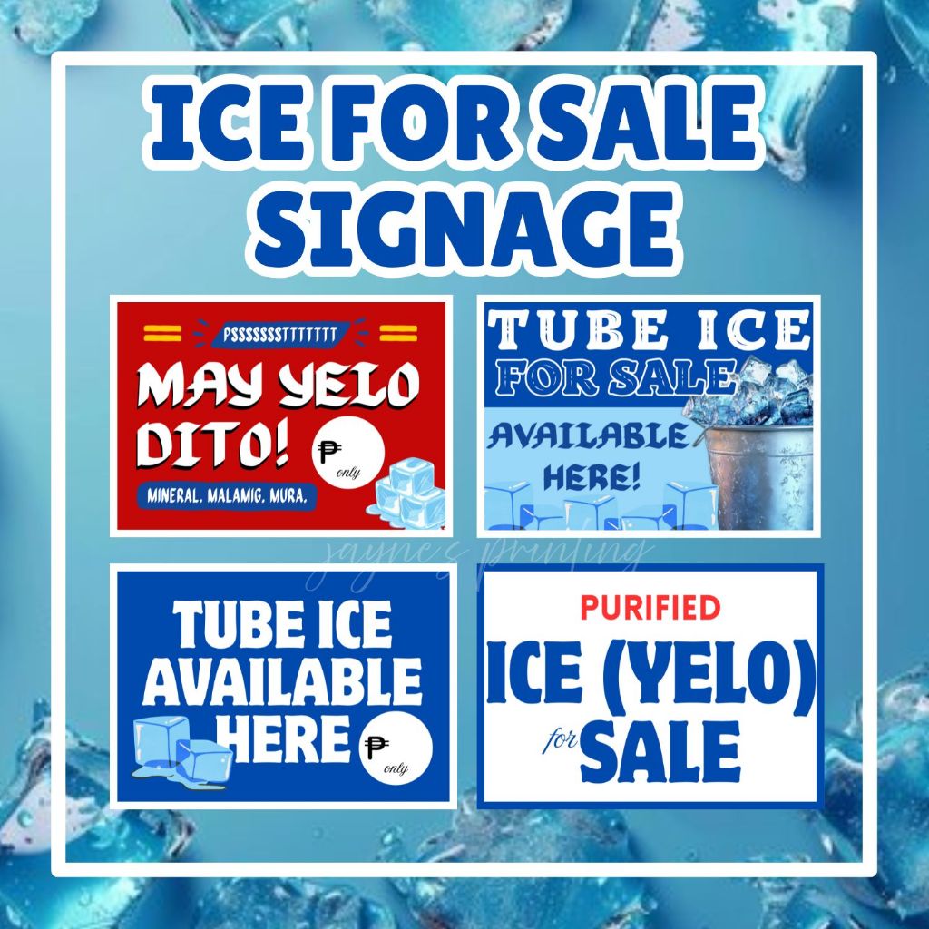 ICE FOR SALE SIGNAGE LAMINATED | Shopee Philippines