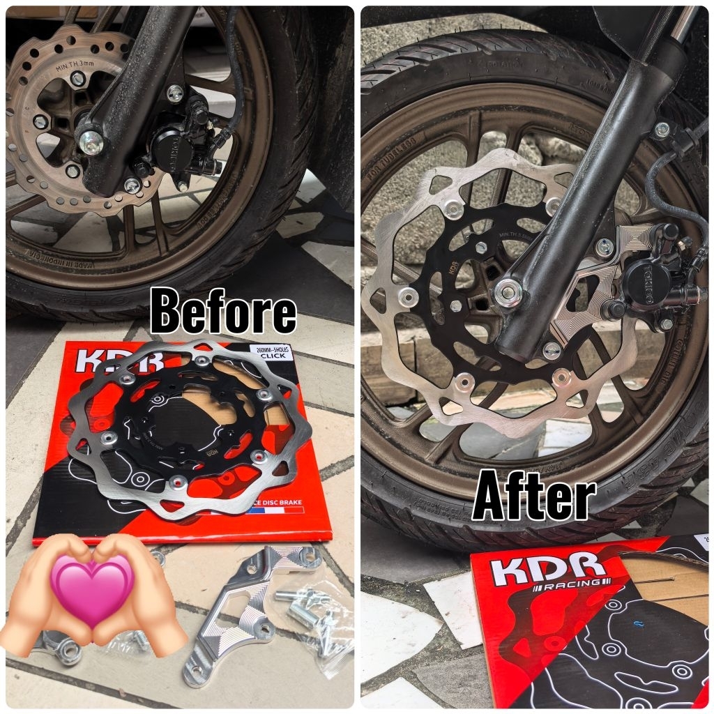 big disc brake 260mm for click i 125 150 beat scoopy carb fi genio Kdr ...