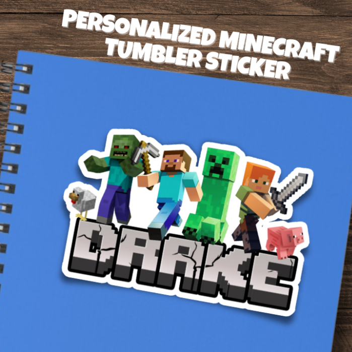 Personalized Minecraft Waterproof Vinyl Name Sticker | Tumbler Sticker ...
