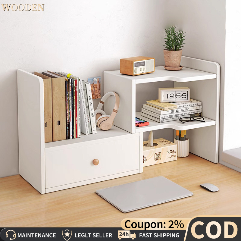 Desktop Tabletop Bookshelf Organizer Adjustable Portable Desktop Rack ...