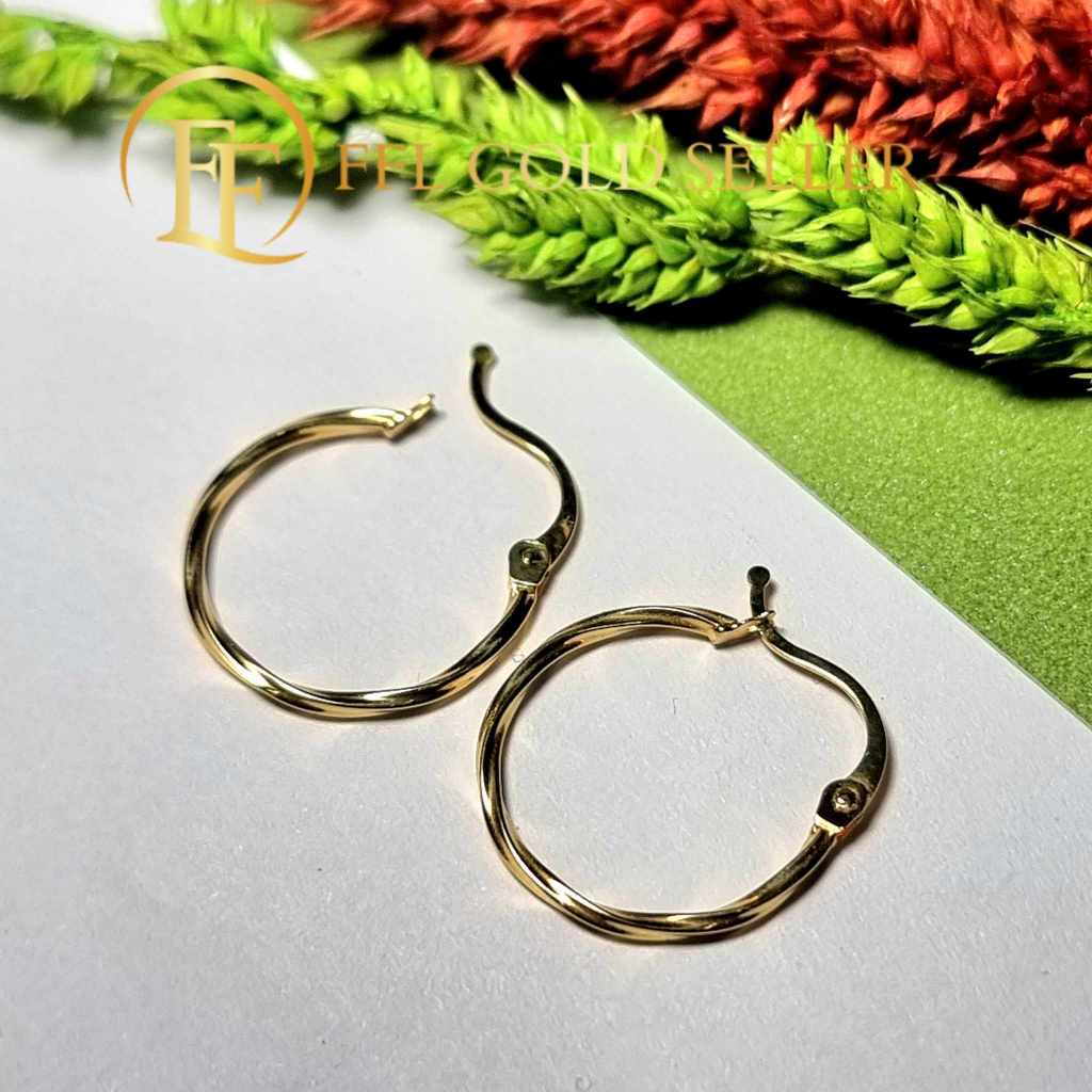 Twisted Loop Earrings | 18k Gold Earrings for Women | Shopee Philippines
