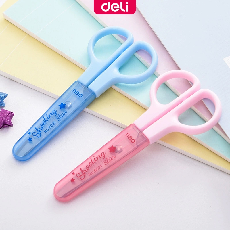 Deli Student Safety Scissors Round Head Design Cute Cartoon Mini