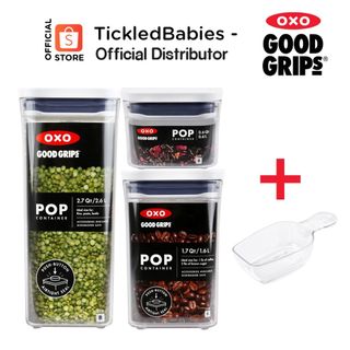OXO Good Grips POP Container, Three-piece Rectangle Set with Scoop ...