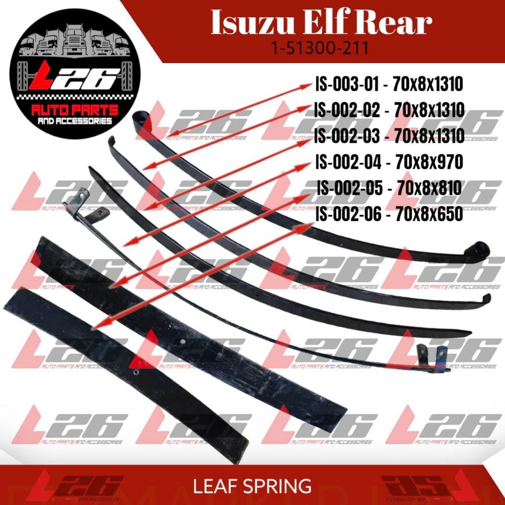 UP-LUC Leaf Spring Molye for Isuzu Elf Rear sizes available | Shopee ...
