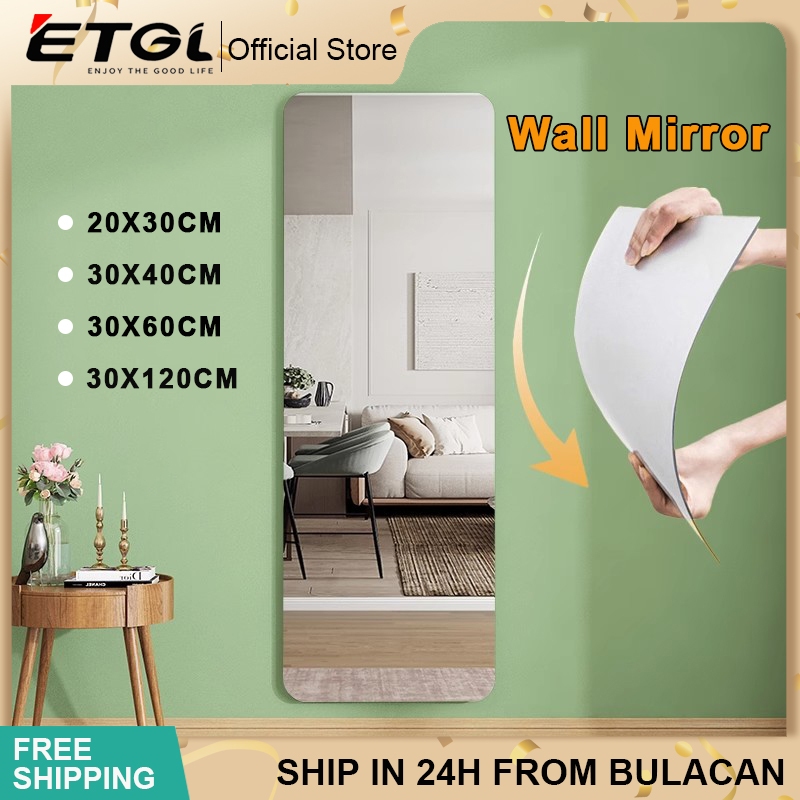 Acrylic Mirror DIY HD Mirror Wall Sticker Self Adhesive Mirror Full ...