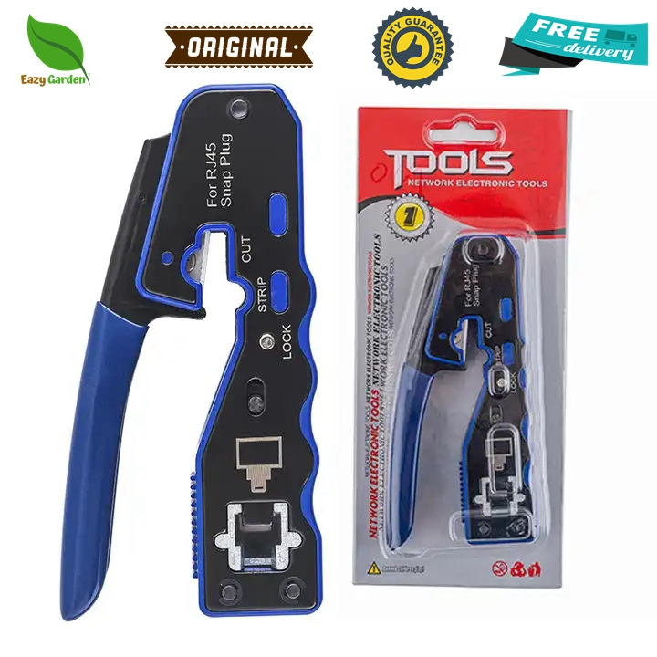 Through Crimping Tool Wire Cutter RJ45 Cat5 Cat5e Cat6 Cat6a