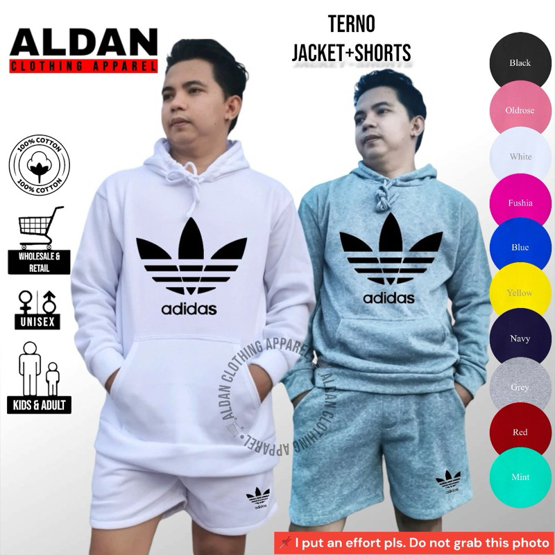 Adidas 1pc Terno Hoodie Jacket and Short Men Women Couple Jacket Gidt Ideas COD