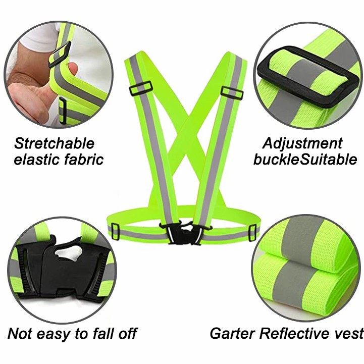 Reflective Vest Adjustable Reflector Sando Work Vest High Visibility ...