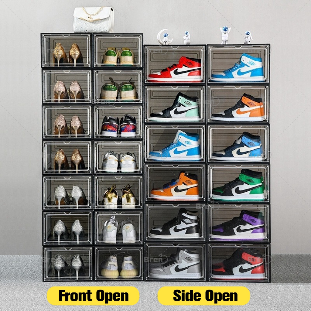 Acrylic sneaker shoes rack clear shoe box storage cabinet shoe rack ...