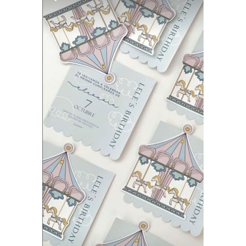 customized birthday or wedding invitation card with eyelet 2pages and ...