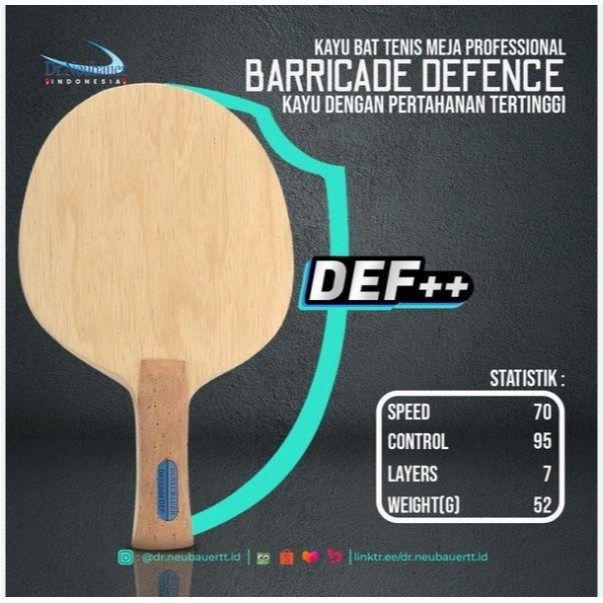Dr.Neubauer Barricade 7Ply 5.7mm 52g Def Blade original table tennis ...