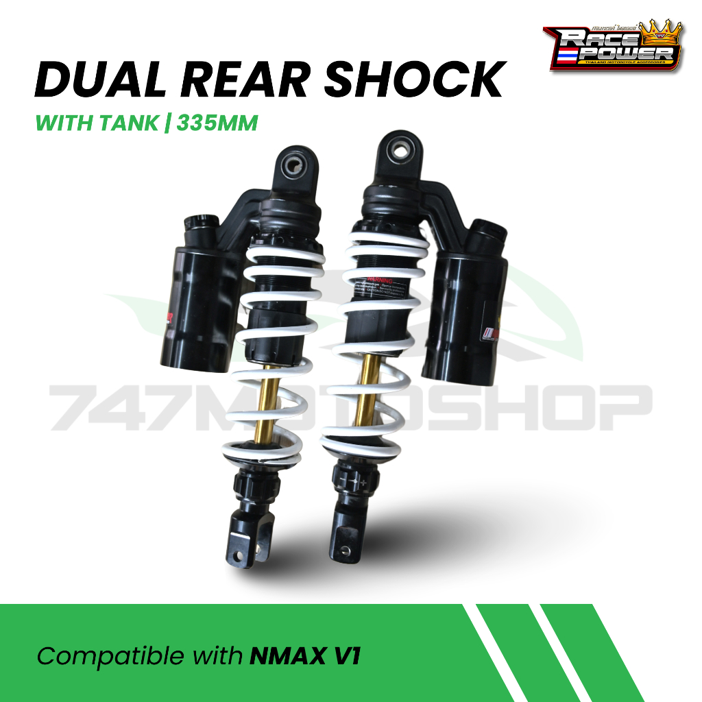 RACE POWER DUAL REAR SHOCK WITH TANK 335MM FOR NMAXV1 | Shopee Philippines
