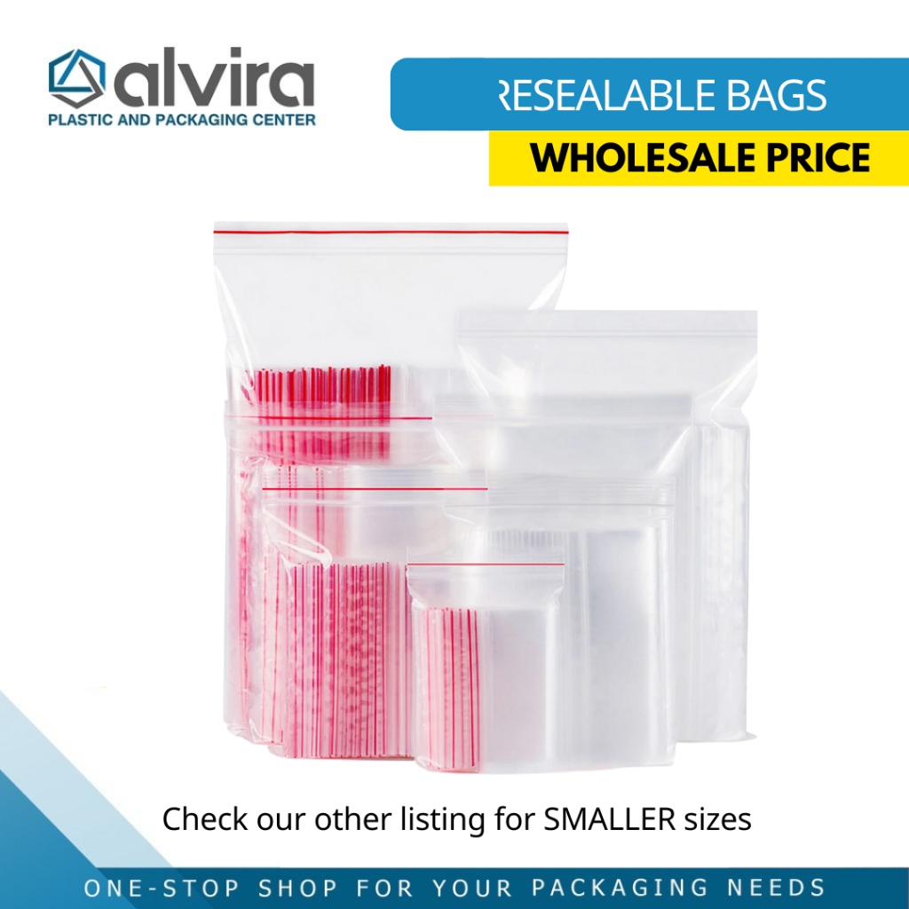 Resealable Plastic Bags Big Sizes Easy Seal 100pcs | Shopee Philippines
