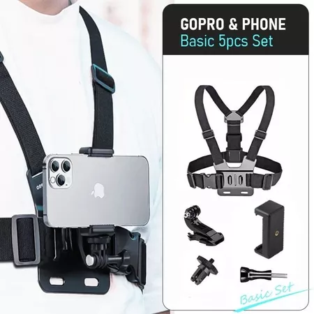HRHSHOP Mobile Phone Chest Strap Mount GoPro Chest Harness Holder for VLOG/POV Chest Mount for cell