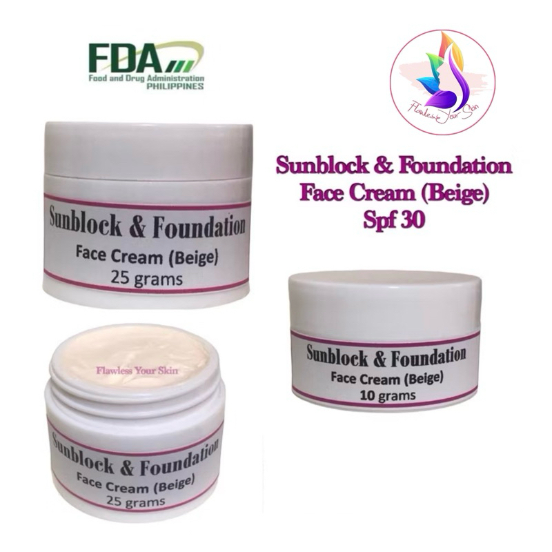 Sunblock and Foundation Face Cream (Beige)(10g,25g) | Shopee Philippines